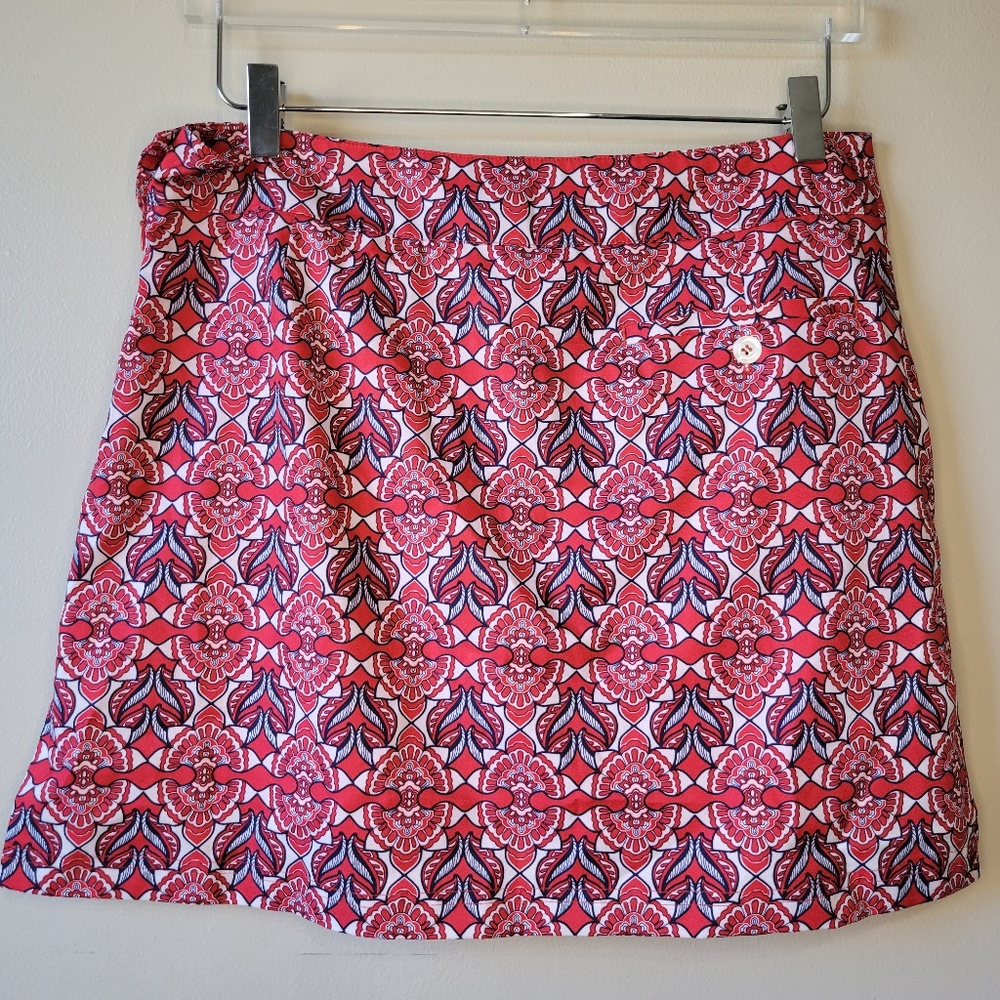 Sport Haley Golf Tennis Athletic Skort Women's Sz 8 Red Navy Poly Blend Zipper - Picture 9 of 15
